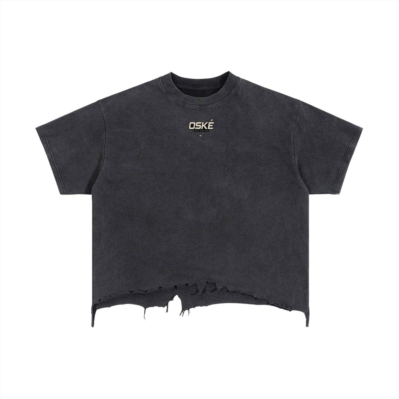 Vintage Wash Boxy Distressed Hem T-Shirt