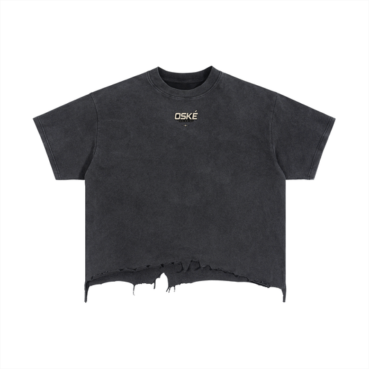 Vintage Wash Boxy Distressed Hem T-Shirt